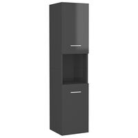 vidaXL Badezimmerschrank Hochglanz-Grau 30x30x130 cm Holzwerkstoff