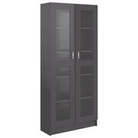 vidaXL magasfényű szürke szerelt fa vitrinszekrény 82,5x30,5x185,5 cm