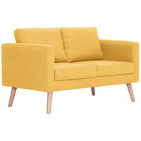 vidaXL Dvivietė sofa, geltona, audinys