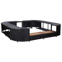 vidaXL fekete négyszög alakú polyrattan pezsgőfürdőkeret 268x268x55 cm
