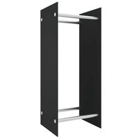 vidaXL Porta Legna Nero 40x35x100 cm in Vetro Temperato