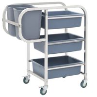 vidaXL Кухненска количка с пластмасови контейнери, 82x43,5x93 см