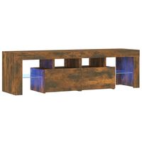 vidaXL Szafka TV z oświetleniem LED, opalany dąb, 140x36,5x40 cm