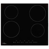 vidaXL Керамичен плот с 4 котлона, сензорен контрол, 6000 W