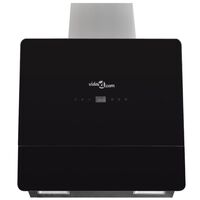 vidaXL Dunstabzugshaube Schwarz Hartglas mit Display 600 mm