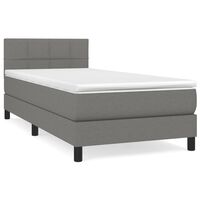 vidaXL Boxspring met matras stof donkergrijs 80x200 cm