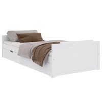 vidaXL Rám postele se zásuvkami bílý masivní borové dřevo 90 x 200 cm
