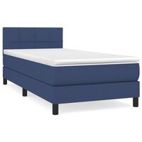 vidaXL Giroletto a Molle con Materasso Blu 90x200 cm inTessuto