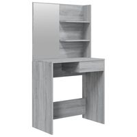 vidaXL Toaletna mizica z ogledalom siva sonoma 74,5x40x141 cm