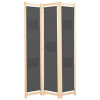 vidaXL Parawan 3-panelowy, szary, 120x170x4 cm, tkanina