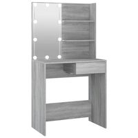 vidaXL spoguļgaldiņš ar LED, pelēka ozolkoka krāsa, 74,5x40x141 cm