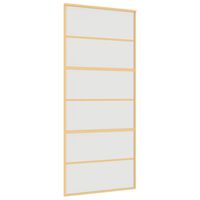 vidaXL Porta Scorrevole Dorata 90x205 Vetro Smerigliato ESG Alluminio
