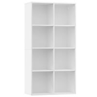 vidaXL bogreol/skænk 66x30x130 cm konstrueret træ hvid