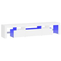 vidaXL Szafka pod TV z oświetleniem LED, biała 200x36,5x40 cm