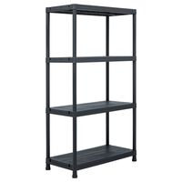 vidaXL fekete műanyag tároló polc 100 kg 60 x 30 x 138 cm