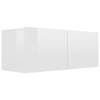 vidaXL TV-taso korkeakiilto valkoinen 80x30x30 cm tekninen puu