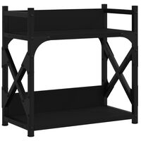 vidaXL 2 szintes fekete szerelt fa nyomtatóállvány 40x20x40 cm
