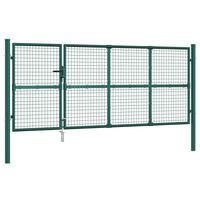 vidaXL Mesh Garden Gate Green 350x175 cm Galvanised Steel