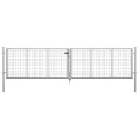 vidaXL Garden Gate Galvanised Steel 415x125 cm Silver