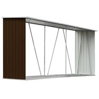 vidaXL Capannone da Giardino in Acciaio Zincato 330x84x152cm Marrone
