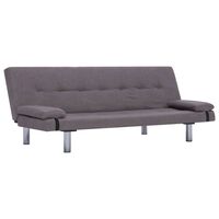 vidaXL Sofa-lova su dviem pagalvėm, taupe spalvos, poliesteris