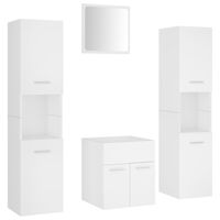 vidaXL Set mobilier de baie, alb, lemn prelucrat