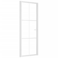 vidaXL Binnendeur 76x201,5 cm ESG-glas en aluminium wit