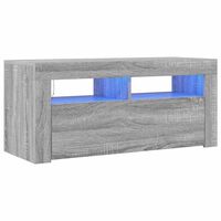 vidaXL tv-bord med LED-lys 90x35x40 cm grå sonoma-eg