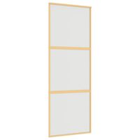 vidaXL Sliding Door Gold 76x205 cm Frosted ESG Glass and Aluminium