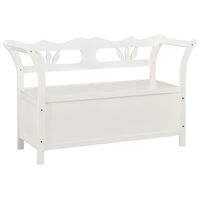 vidaXL Lavica biela 107x45x75,5 cm masívna jedľa