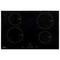 vidaXL Induction Hob with 4 Burners Touch Control Glass 77 cm 7000 W