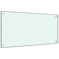 vidaXL Кухненски гръб, бял, 80x40 см, закалено стъкло