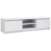 vidaXL Szafka pod TV, wysoki połysk, biała, 140x40x35,5 cm