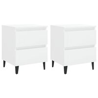 vidaXL Noćni ormarići 2 kom sjajni bijeli 40x35x50cm konstruirano drvo