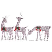vidaXL Weihnachtsdeko LED Rentiere 270x7x90 cm Golden Warmweiß