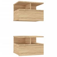 vidaXL Нощни шкафчета за стена, 2 бр, дъб сонома, 40x31x27 см