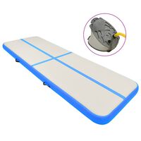 vidaXL Inflatable Gymnastics Mat with Pump 500x100x20 cm PVC Blue