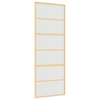 vidaXL Posuvné dveře zlaté 76 x 205 cm mléčné ESG sklo a hliník