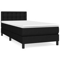 vidaXL fekete szövet rugós ágy matraccal 80 x 200 cm