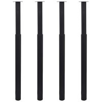 vidaXL Telescopic Table Legs 4 pcs Black 710 mm-1100 mm