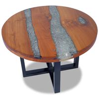 vidaXL Stol za Kavu Tikovina i Smola 60 cm
