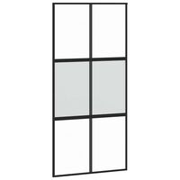 vidaXL Liukuovi musta 102,5x205 cm karkaistu lasi ja alumiini
