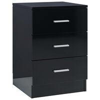 vidaXL Noćni ormarić visoki sjaj crni 38 x 35 x 56 cm od iverice