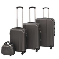 vidaXL 4 Pz. Set di Trolley Rigidi Antracite