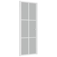 vidaXL Porte intérieure 76x201,5 cm Blanc Verre mat et aluminium