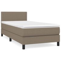vidaXL Boxspring met matras stof taupe 80x200 cm