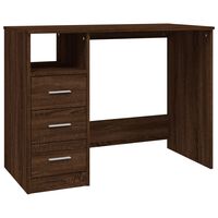 vidaXL barna tölgy színű szerelt fa íróasztal fiókokkal 102x50x76 cm