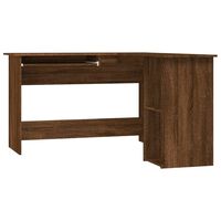 vidaXL Rohový psací stůl hnědý dub 120 x 140 x 75 cm kompozitní dřevo
