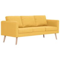 vidaXL Canapea cu 3 locuri, galben, material textil