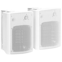 vidaXL Стенни стерео говорители, 2 бр, бели, вътрешни/външни, 120 W